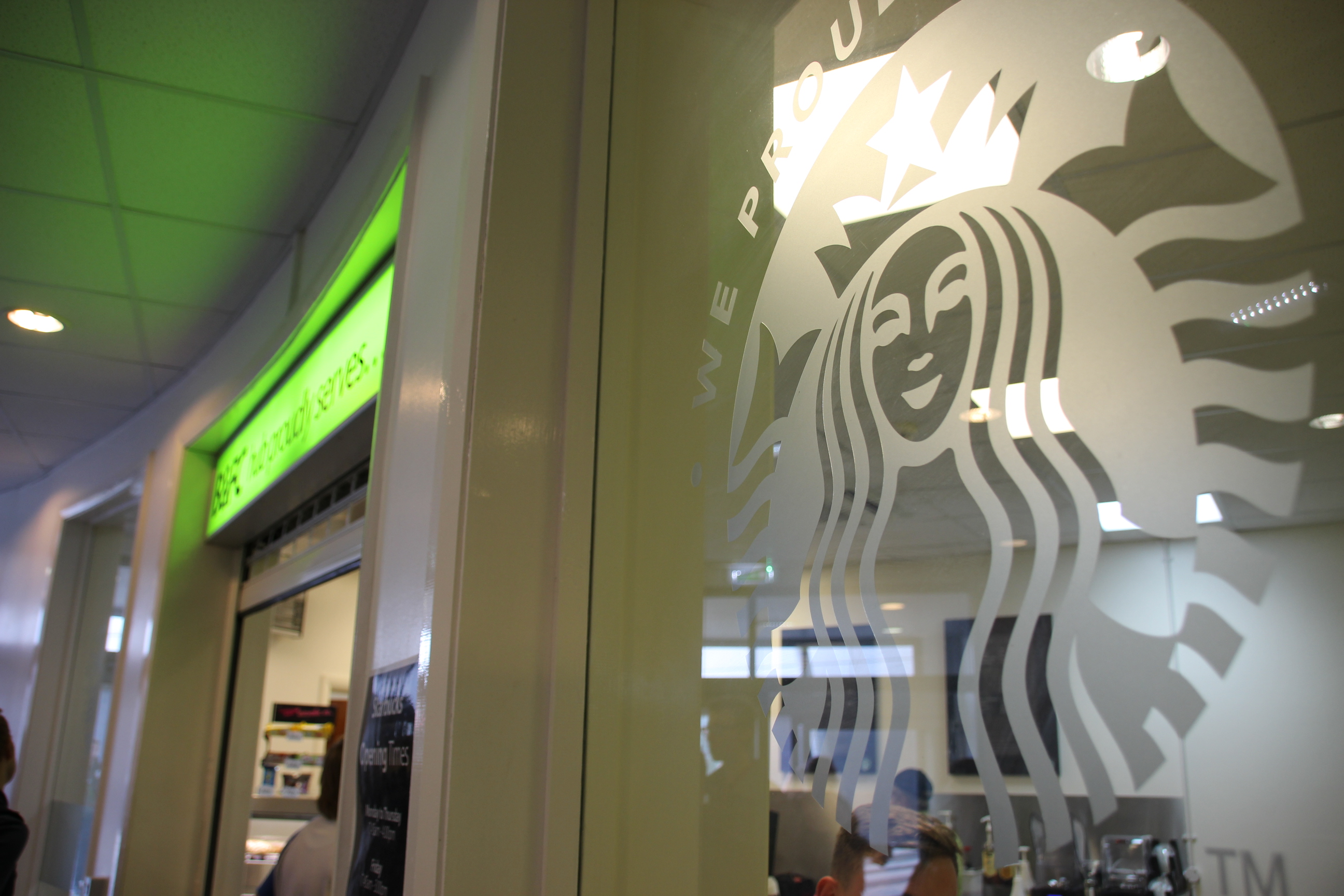 Image showing Starbucks logo on a window
